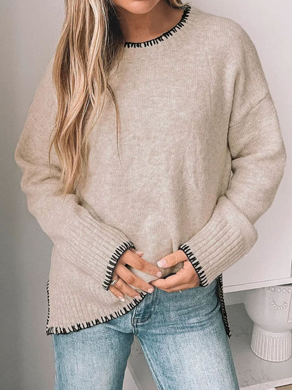 Round Neck Long Sleeve Sweater