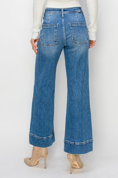 RISEN Full Size High Rise Wide Leg Jeans